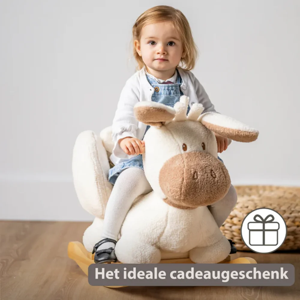 Teddy schommelpaard ezel ecru Teddy Teddy schommelpaard ezel ecru Teddy