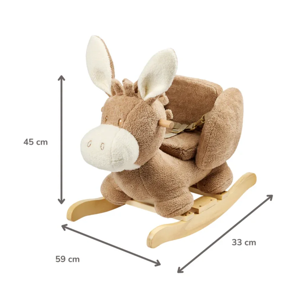 Teddy schommelpaard ezel Taupe Teddy schommelpaard ezel Taupe