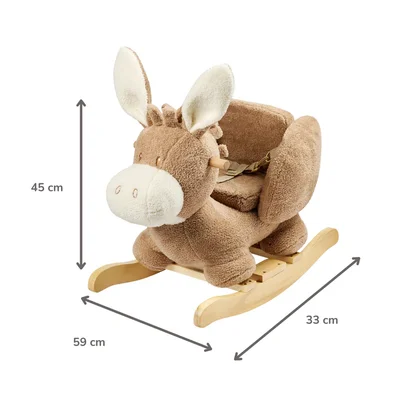Teddy schommelpaard ezel Taupe Teddy schommelpaard ezel Taupe