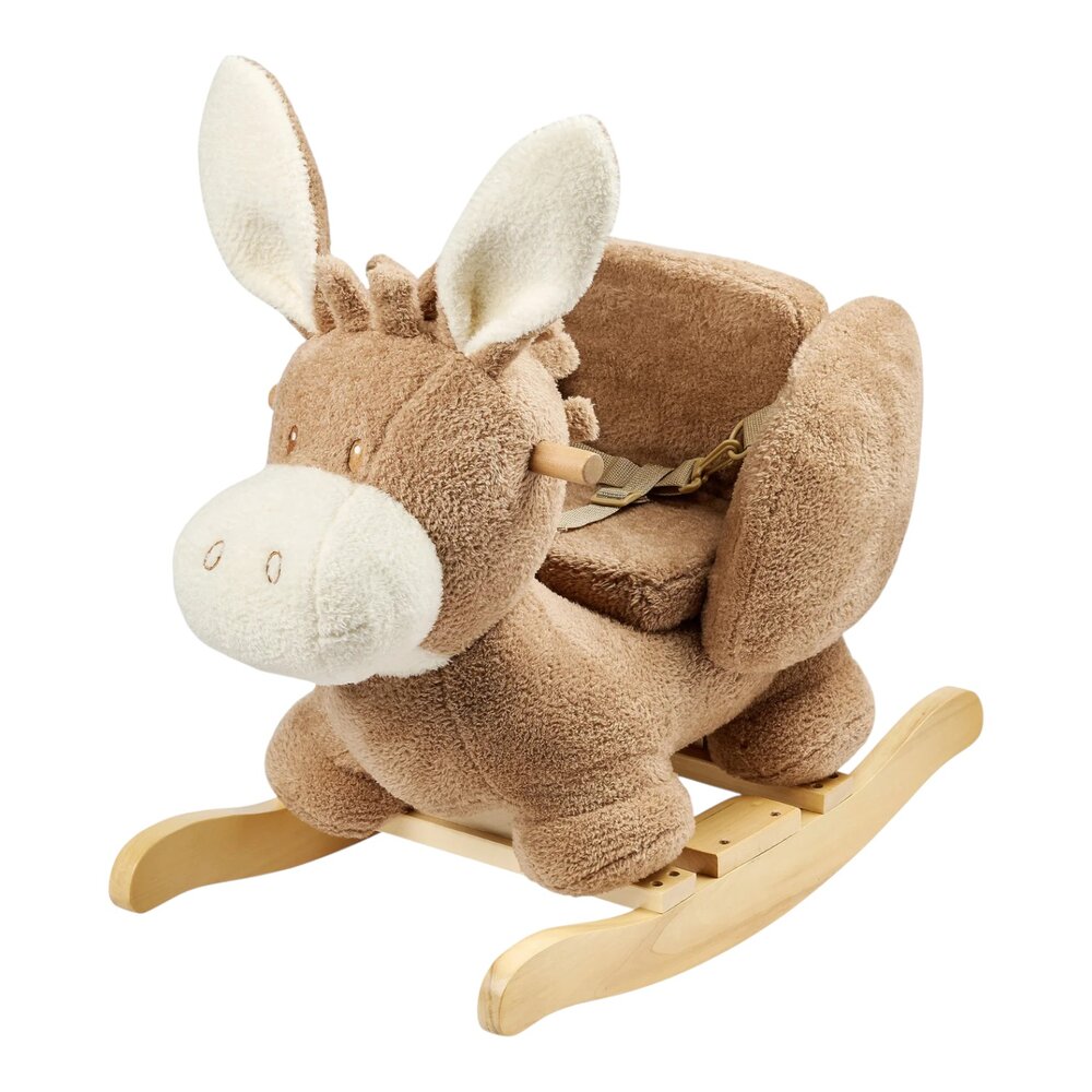 Teddy schommelpaard ezel Taupe Teddy schommelpaard ezel Taupe