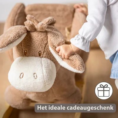 Teddy schommelpaard ezel Taupe Teddy schommelpaard ezel Taupe