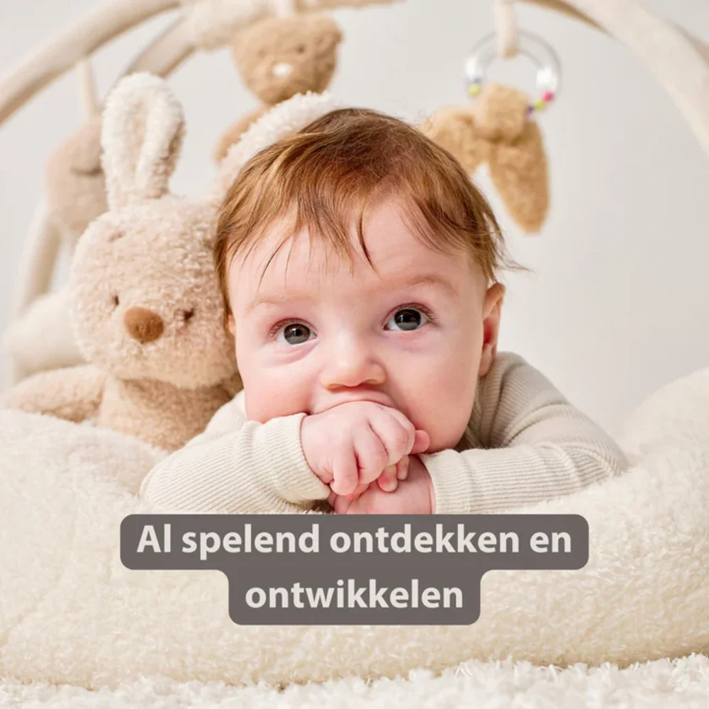 Poef ecru met bogen Teddy