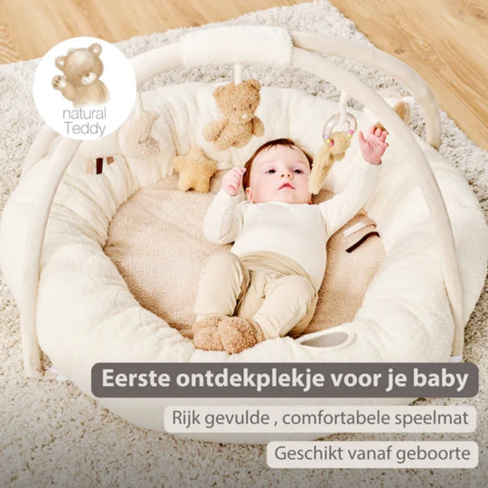 Poef ecru met bogen Teddy