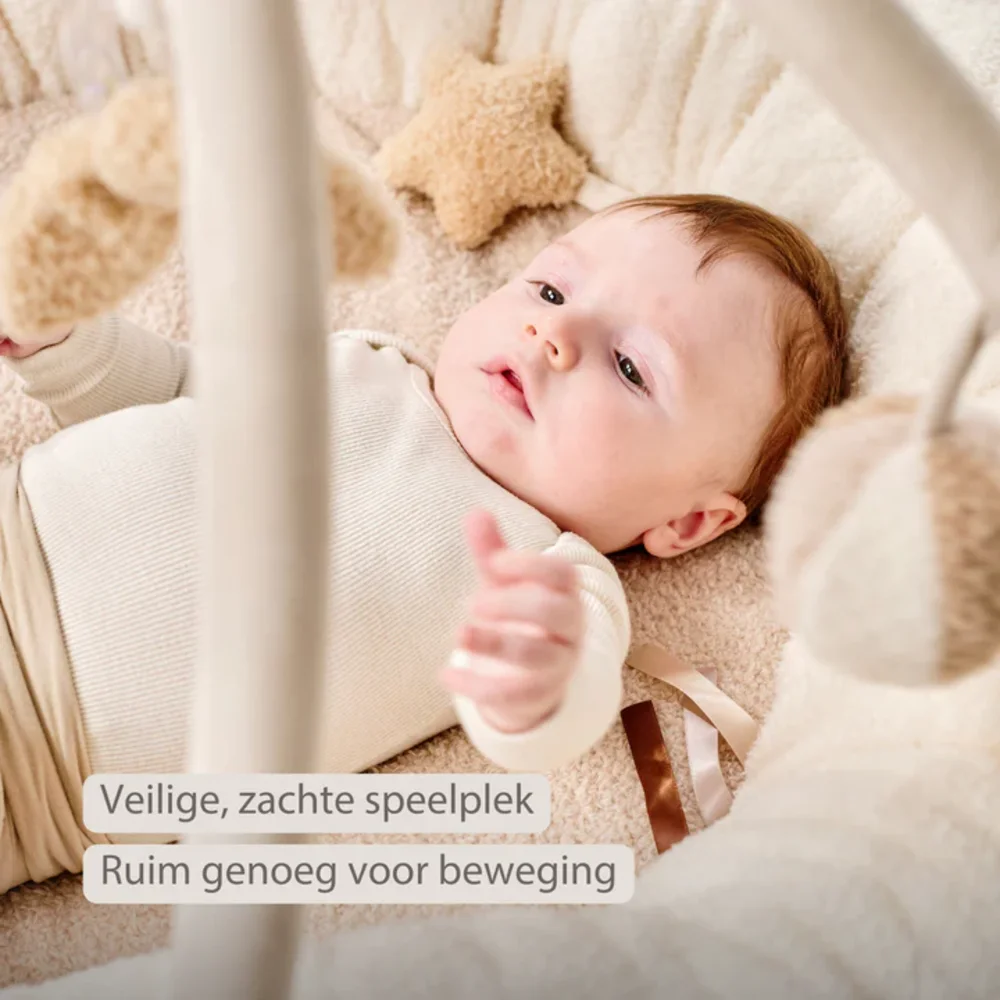 Poef ecru met bogen Teddy