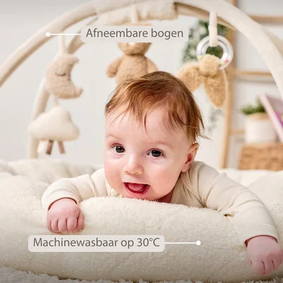 Poef ecru met bogen Teddy