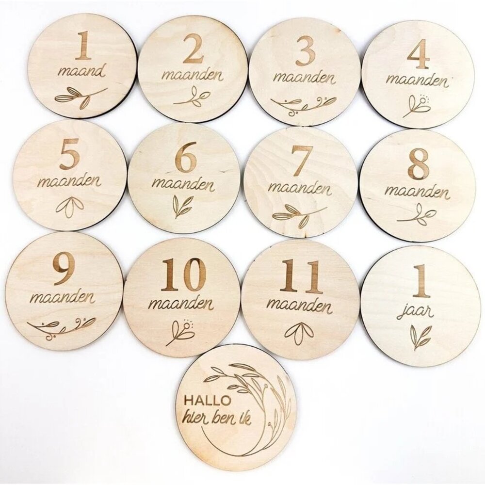 Houten mijlpaalkaarten met gravure Houten mijlpaalkaarten met gravure