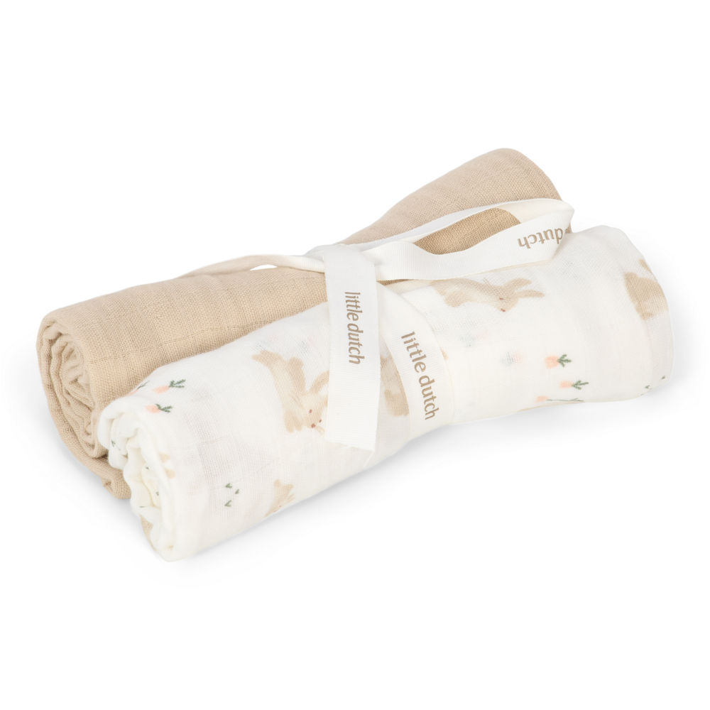 Swaddle doeken hydrofiel 70x70 Baby Bunny Swaddle doeken hydrofiel 70x70 Baby Bunny