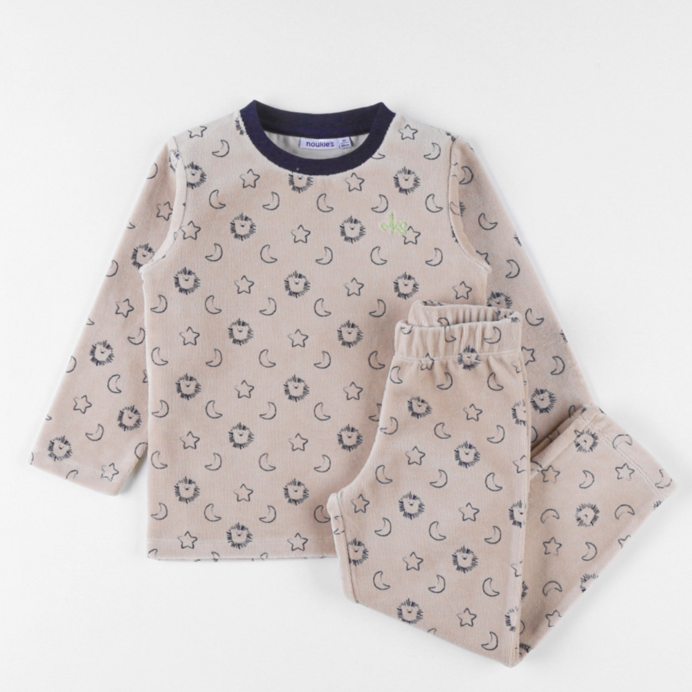 Pyjama 2-delig met tekeningen Beige