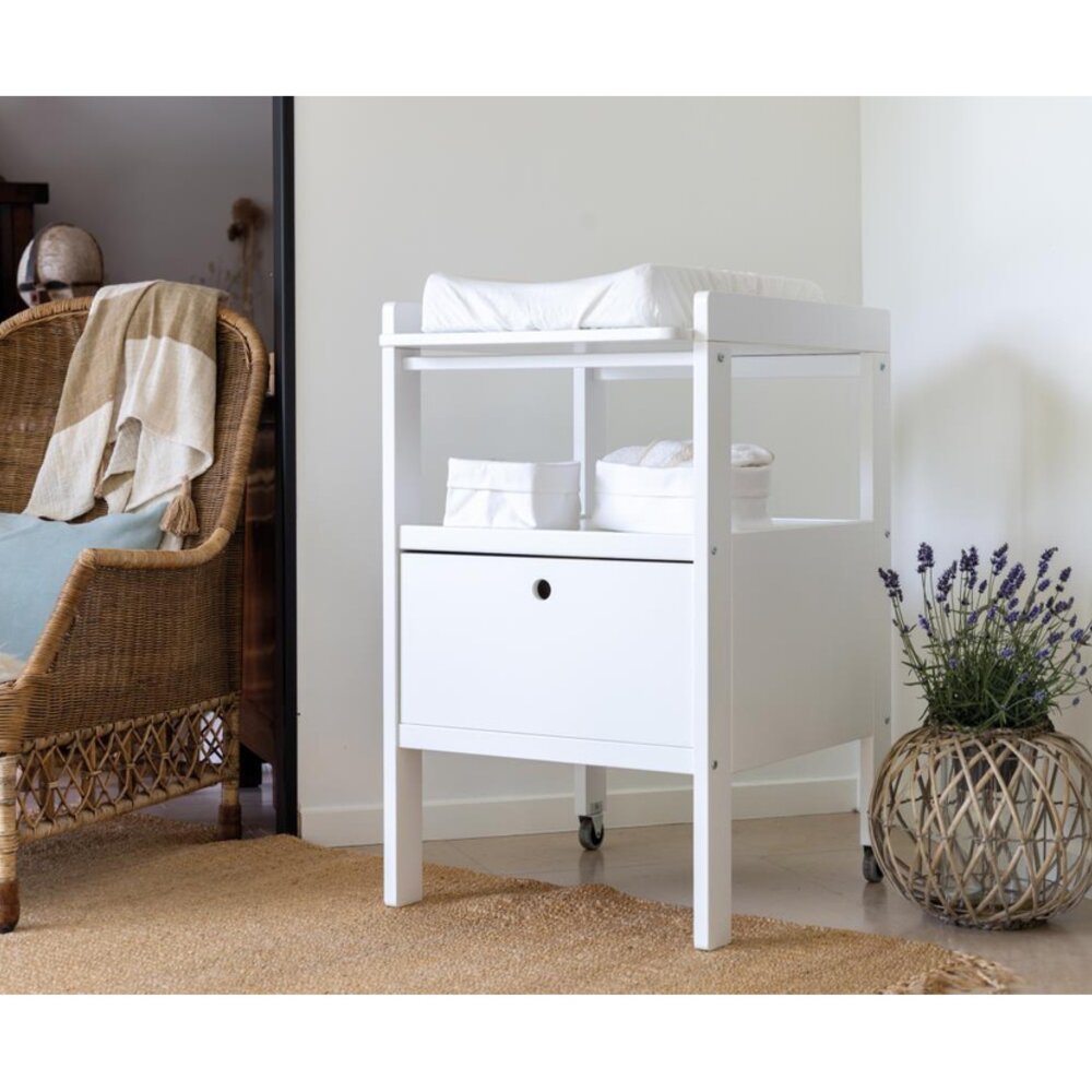 Verzorgingstafel cindy 2 + lade Wit Verzorgingstafel cindy 2 + lade Wit