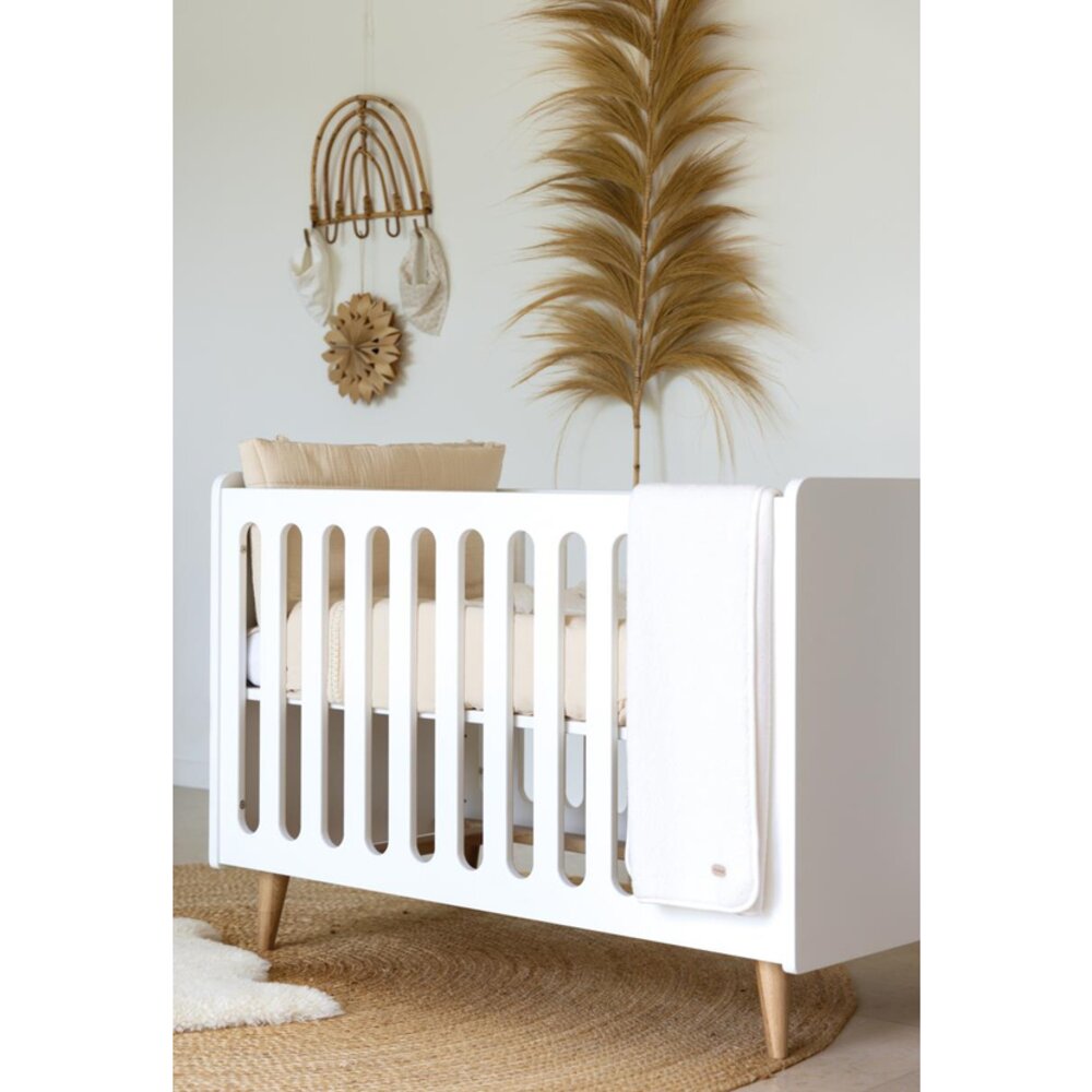 Baby Bed 120X60cm Boho White Omvormbaar Tot Zitbank Baby Bed 120X60cm Boho White Omvormbaar Tot Zitbank