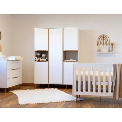 Baby Bed 120X60cm Boho White Omvormbaar Tot Zitbank Baby Bed 120X60cm Boho White Omvormbaar Tot Zitbank