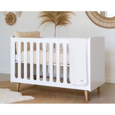 Baby bed 140x70cm Boho omvormbaar tot zitbank White Baby bed 140x70cm Boho omvormbaar tot zitbank White