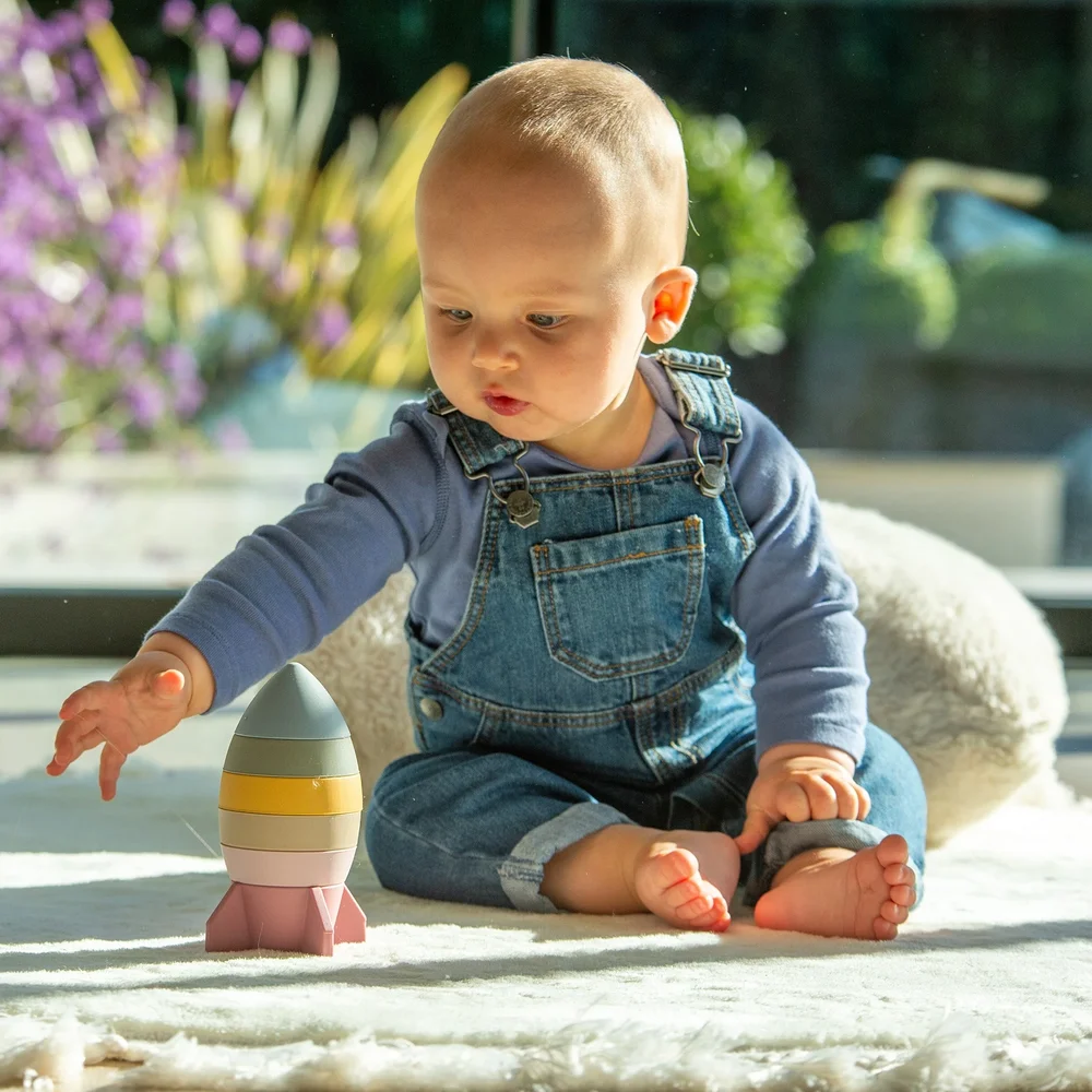 Tickit Silisoft Stapelbare Raket (Aarde Kleuren) - Pk6