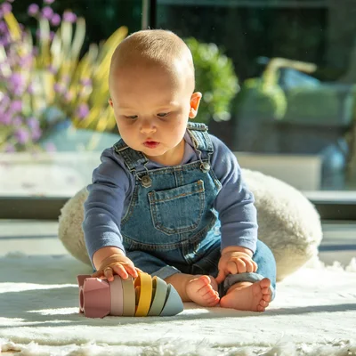 Tickit Silisoft Stapelbare Raket (Aarde Kleuren) - Pk6