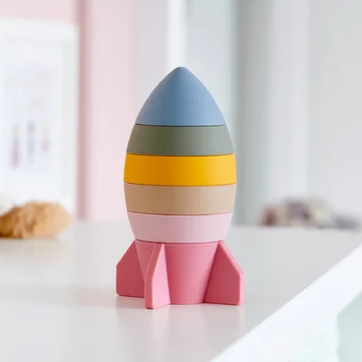 Tickit Silisoft Stapelbare Raket (Aarde Kleuren) - Pk6