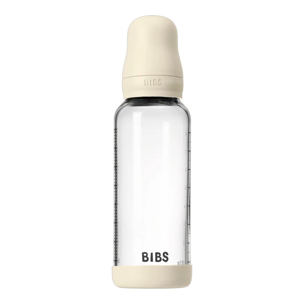 Bibs Zuigfles Glas 240ml Complete Set Ivory