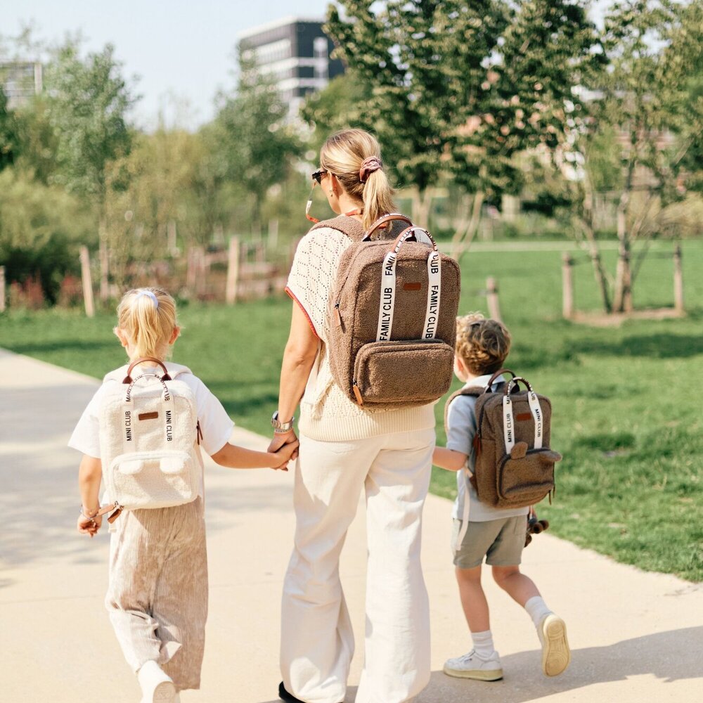 Rugzak kids Mini Club - Signature canvas Teddy zacht bruin