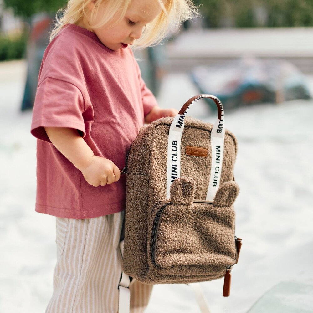 Rugzak kids Mini Club - Signature canvas Teddy zacht bruin