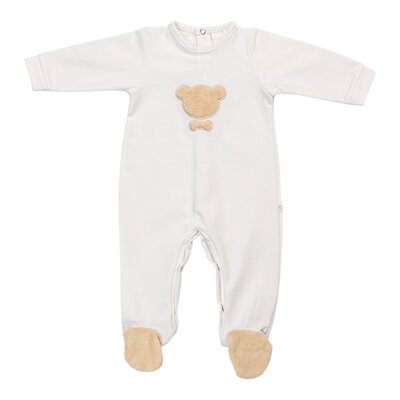 Babypakje Noa zonder kraagje teddy beer wit Babypakje Noa zonder kraagje teddy beer wit