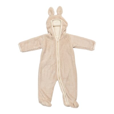 Teddy onesie met rits en oortjes Camel Teddy onesie met rits en oortjes Camel
