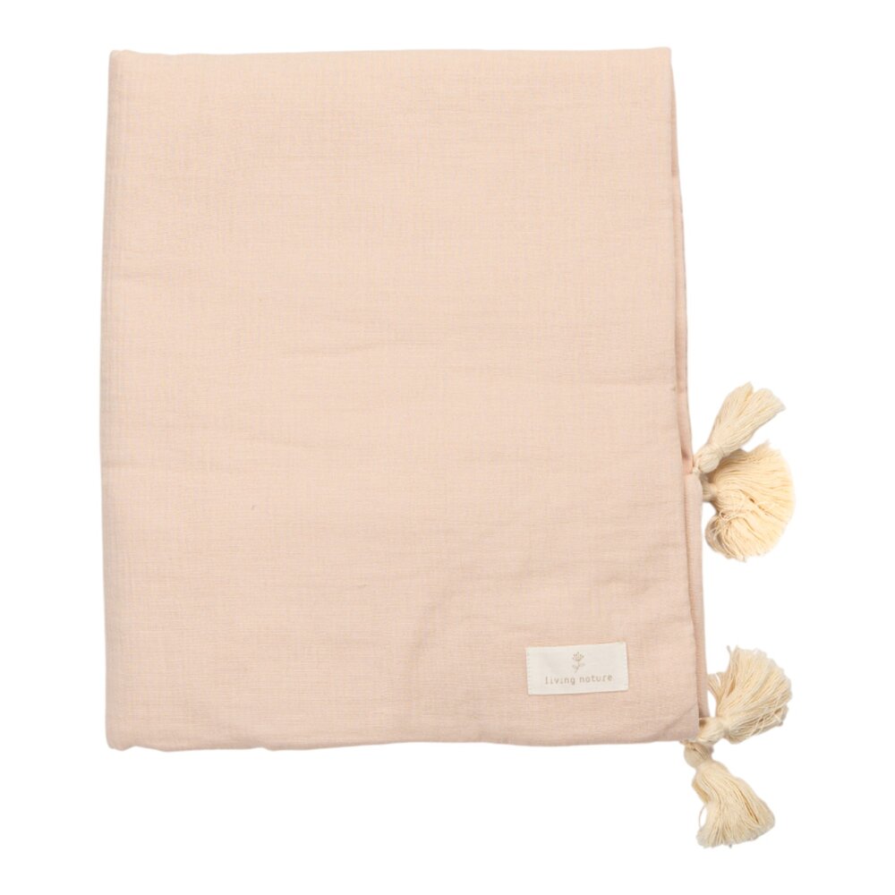 Deken Doris tetra/interlock rose 65x95 cm + flosh Roze