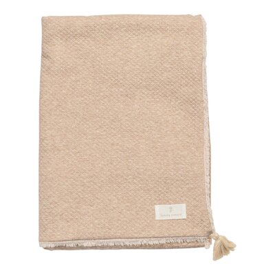 Deken Dora losange camel/poile 80x100 + flosh Camel Deken Dora losange camel/poile 80x100 + flosh Camel