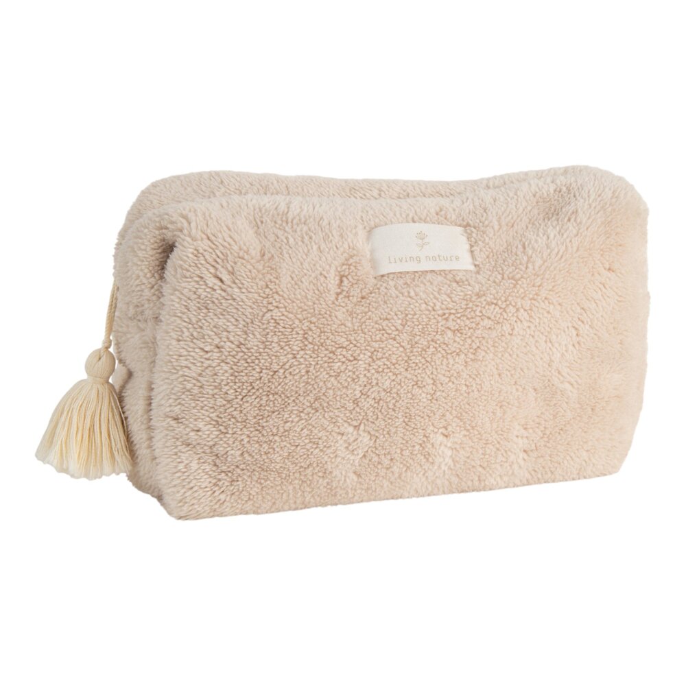 Toilettas model Cécile groot in poile + flosh Beige