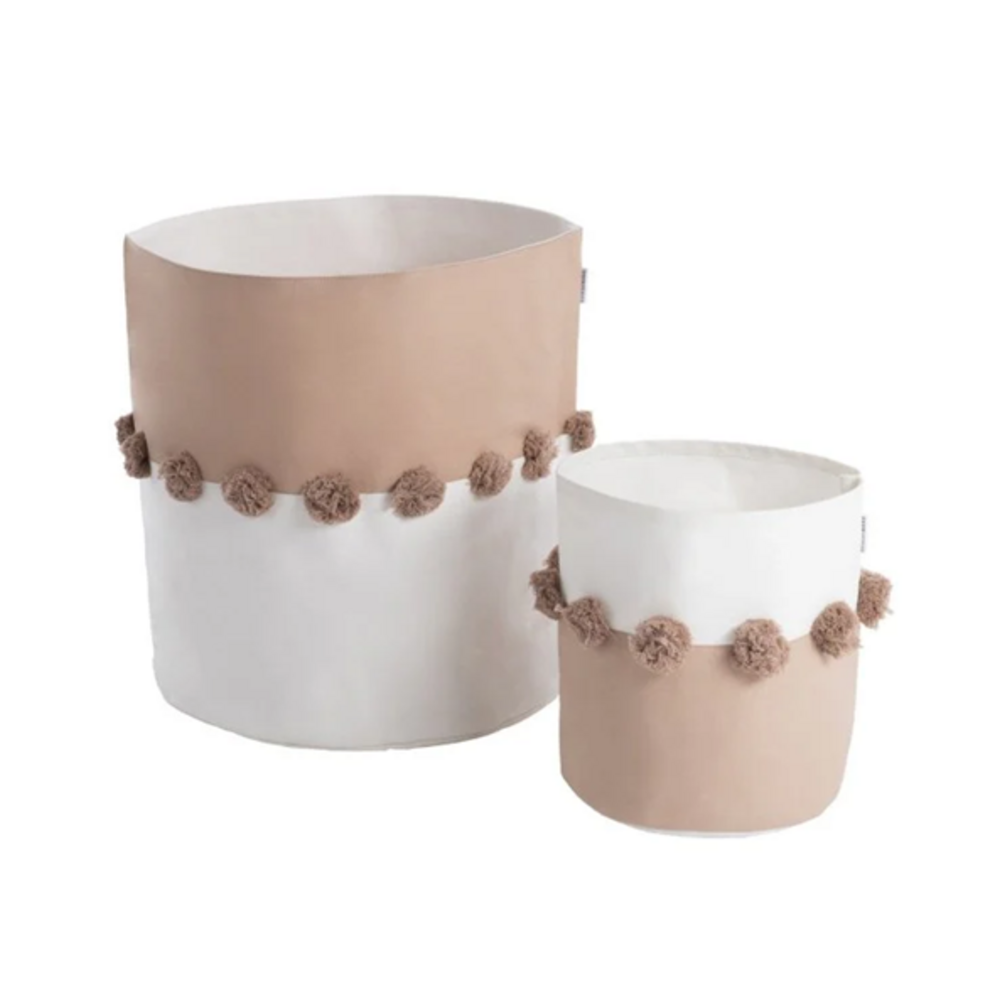 Set opbergmandjes Pom Pom Tan