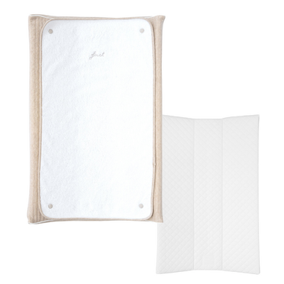 Showroommodel - 
Hoes & towel Alix + verzorgingskussen Essentials Beige