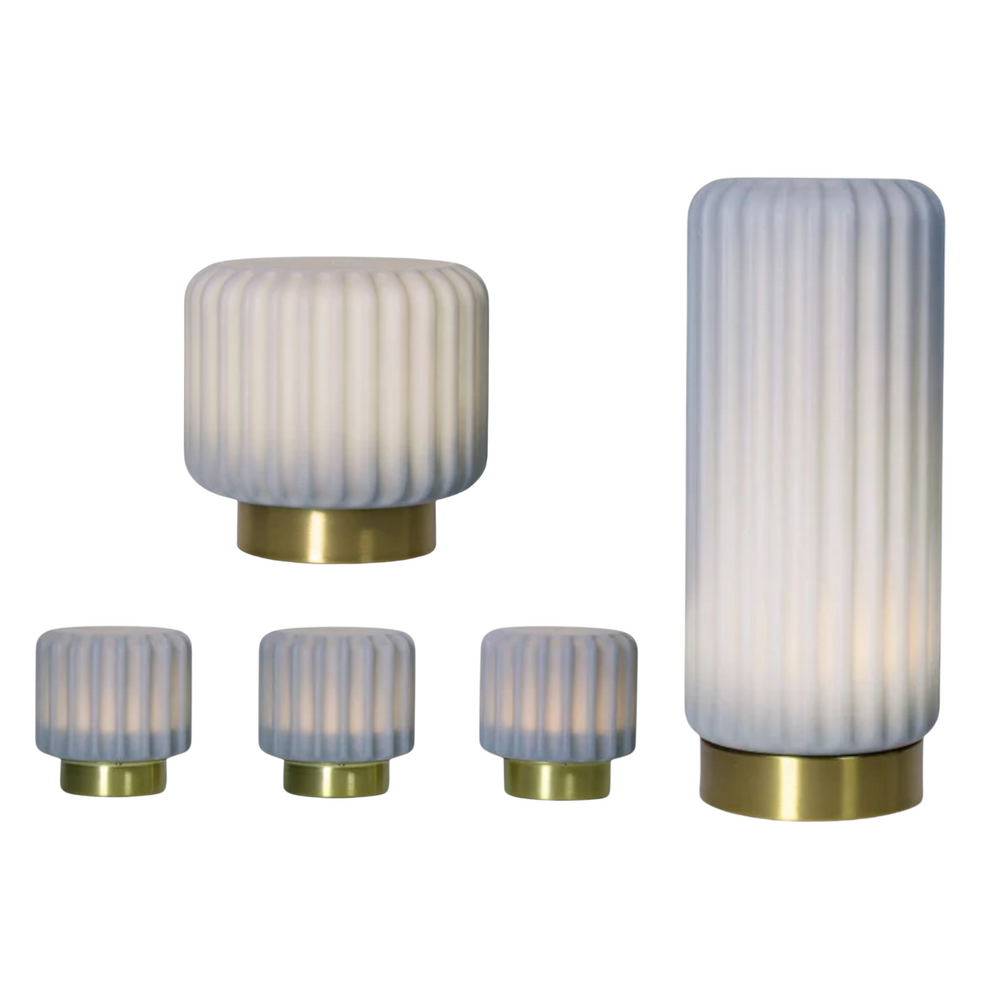 Dentelle lampenset 
Wide + Tall + Set van 3 Blueberry