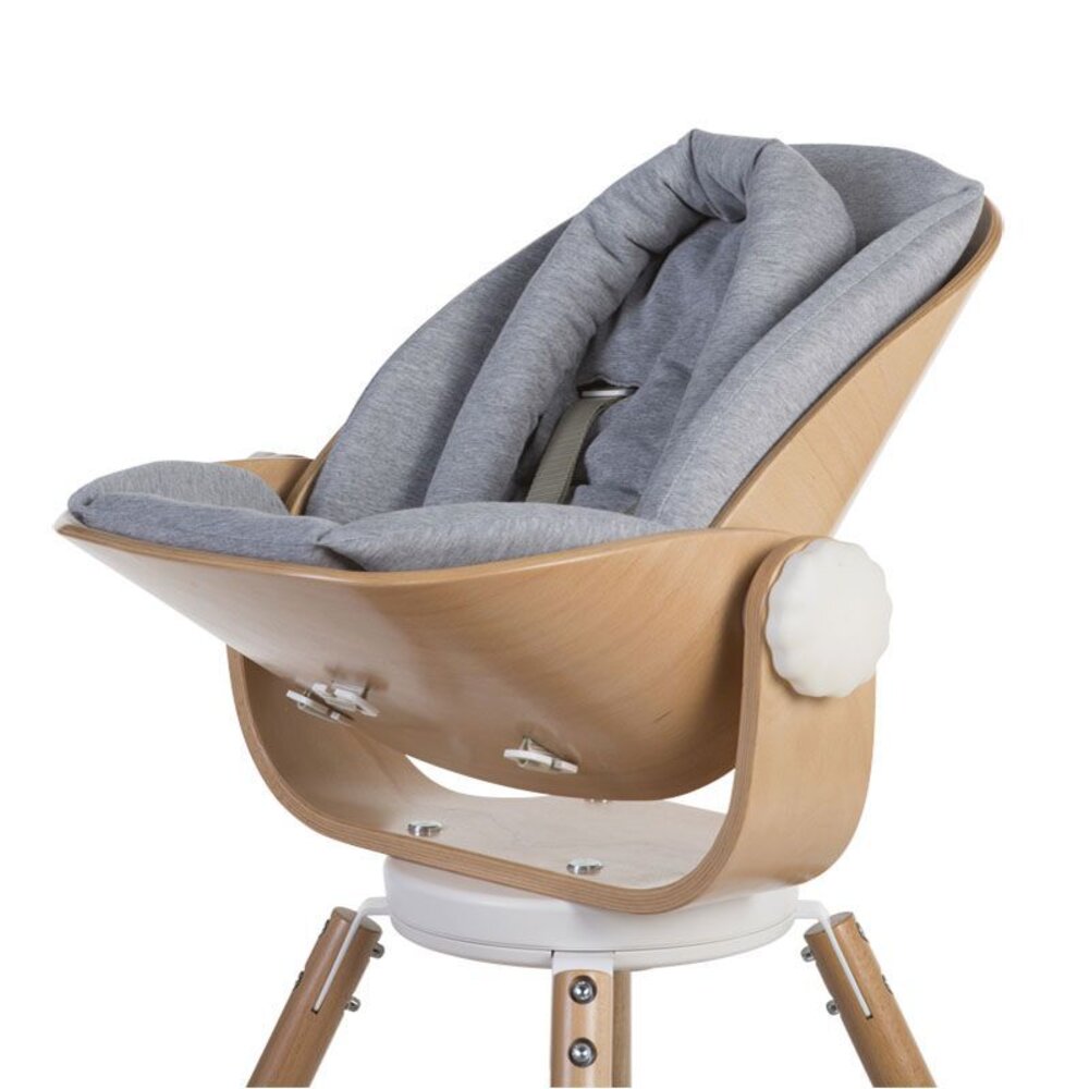 Evolu2 Newborn seat naturel/wit + comfortkussen Jersey grijs