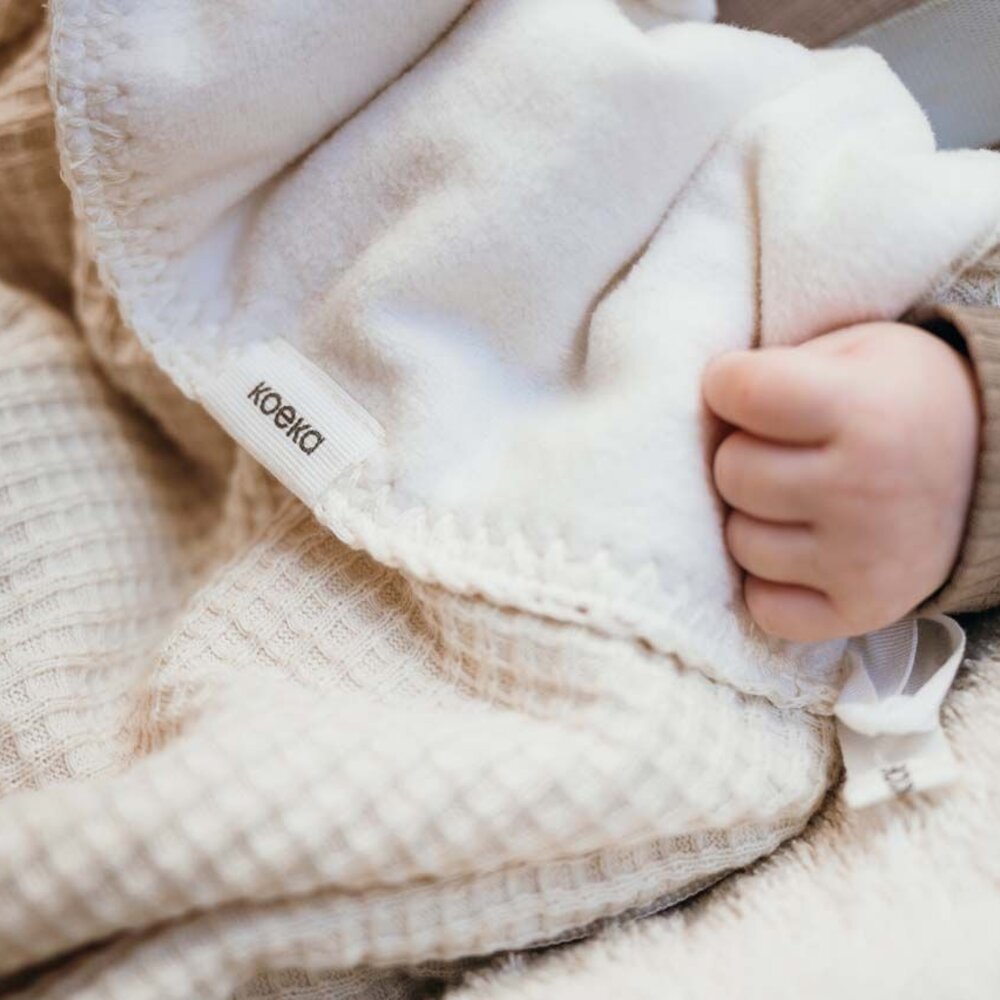 Voetenzak 0+ 3/5 punts cotton fleece Malaga 0-6M warm white