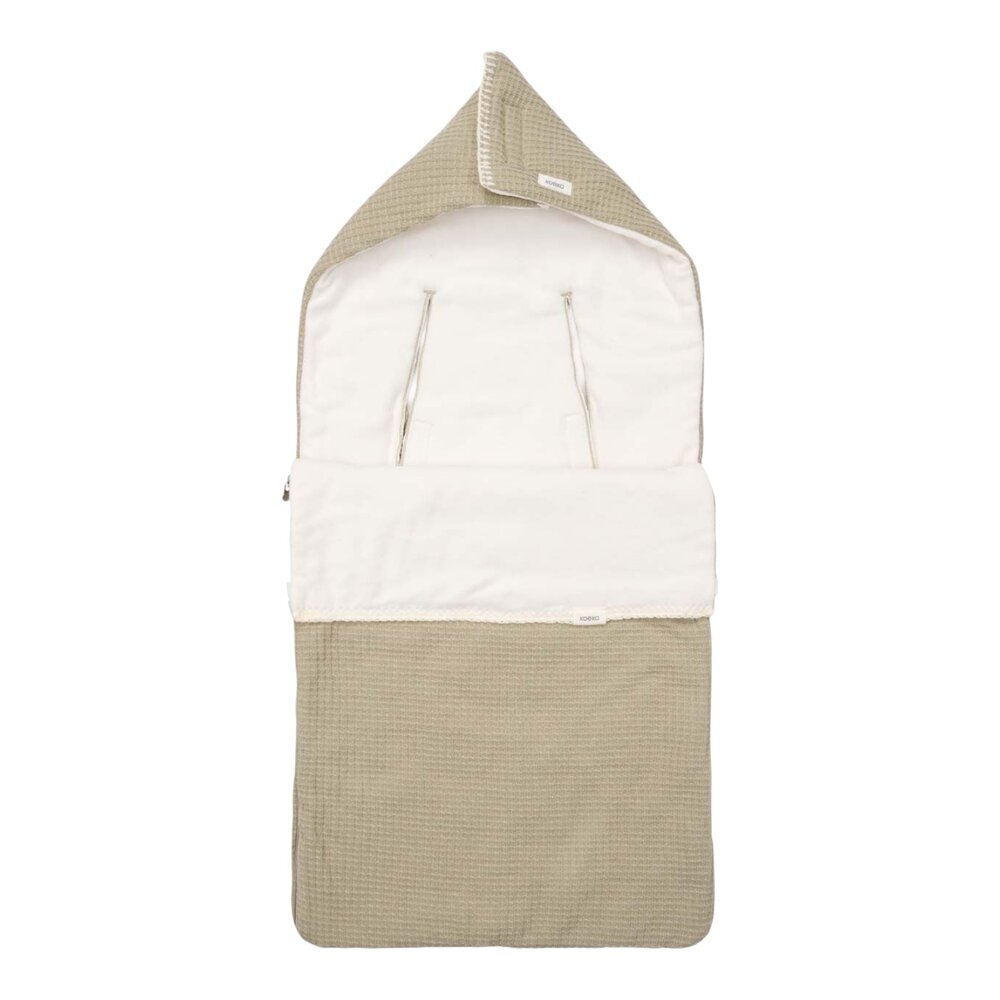 Voetenzak 0+ 3/5 punts cotton fleece Malaga 0-6M sage