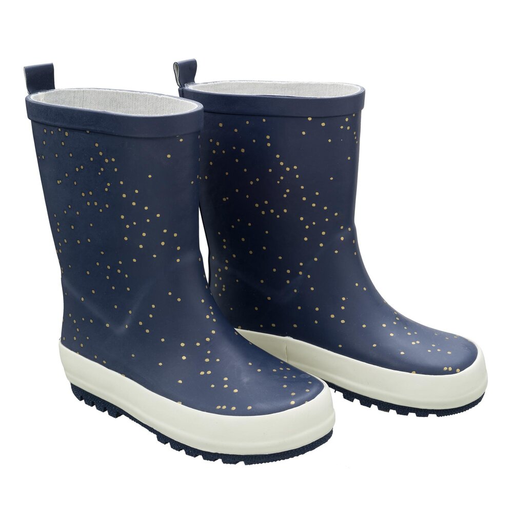 Regenlaarsjes indigo dots maat 23