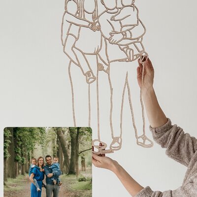 Cadeaudoos Houten lijnportret