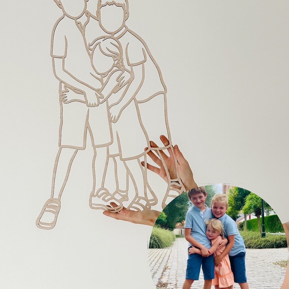 Cadeaudoos Houten lijnportret