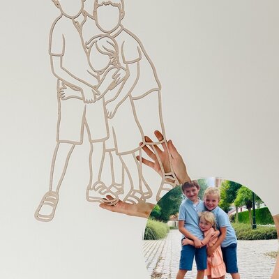 Cadeaudoos Houten lijnportret