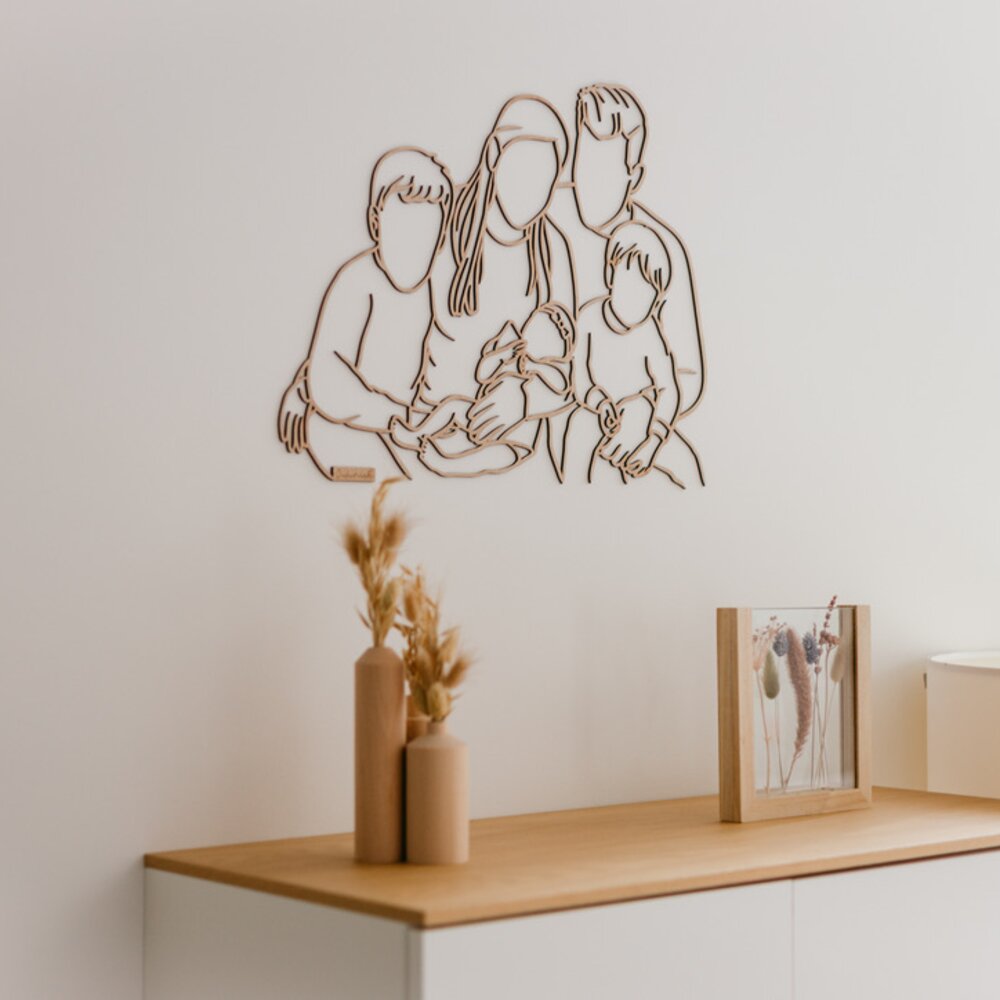 Cadeaudoos Houten lijnportret