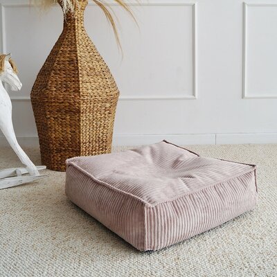 Velvet Rib Ottoman - square Dirty pink
