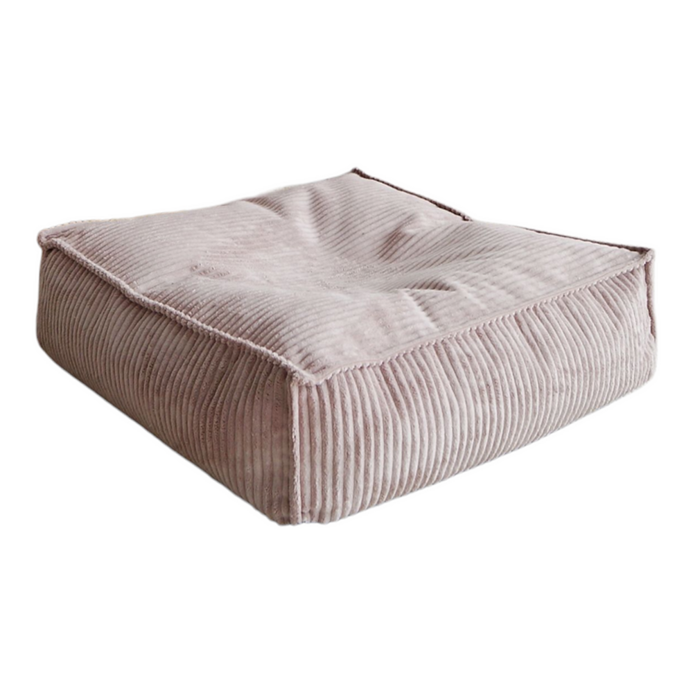 Velvet Rib Ottoman - square Dirty pink