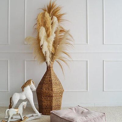 Velvet Rib Ottoman - square Dirty pink