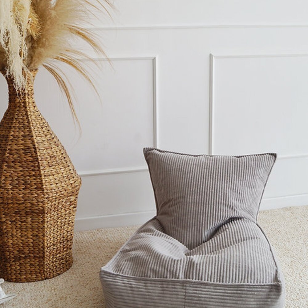 Velvet Rib Beanbag Grey