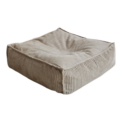 Velvet Rib Ottoman - square Dark Beige