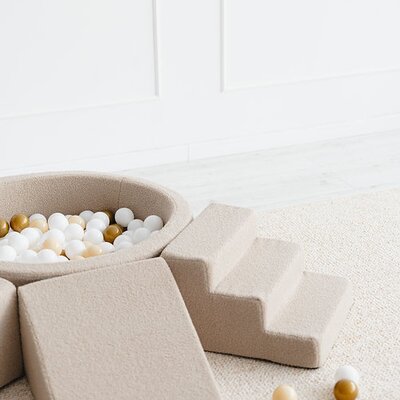 Foam speelset Boucle (3 stuks) + ballenbad 90x30 + 200 ballen Beige