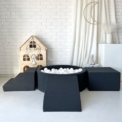 Foam speelset katoen (3st) + ballenbad 90x30 + 200 ballen Graphite