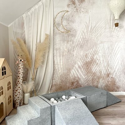 Foam speelset Soft Velvet (5 stuks) + ballenbad 65x35x30 + 100 ballen Grey