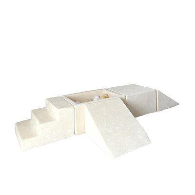 Foam speelset Soft Velvet (5 stuks) + ballenbad 65x35x30 + 100 ballen Ecru