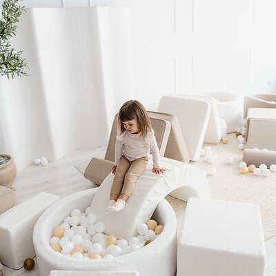 Foam speelset Boucle (3 stuks) + ballenbad 90x30 + 200 ballen White