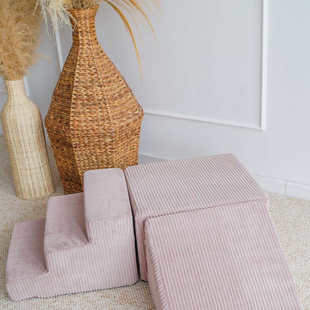 Foam speelset Velvet Rib (3 stuks) Dirty pink