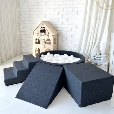 Foam speelset katoen (3st) + ballenbad 90x30 + 200 ballen Graphite